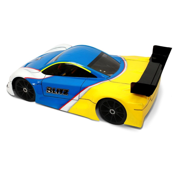 Lexanová karoserie čirá BLITZ 1/8 GT4 včetně křídla, tlouštka 0,7mm
