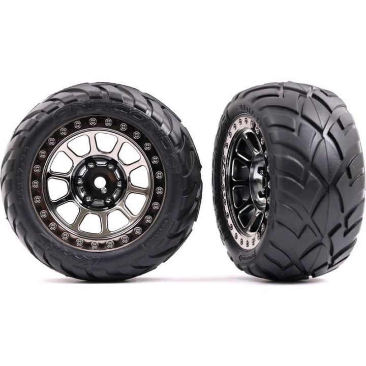 Traxxas kolo 2.2", disk černě chromovaný, pneu Anaconda (2) (zadní)
