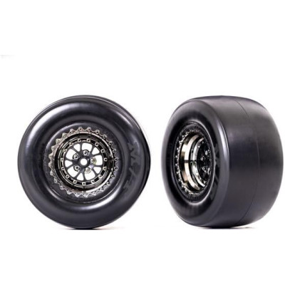 Traxxas kolo, disk Weld černě chromovaný, pneu smoke (2) (zadní)