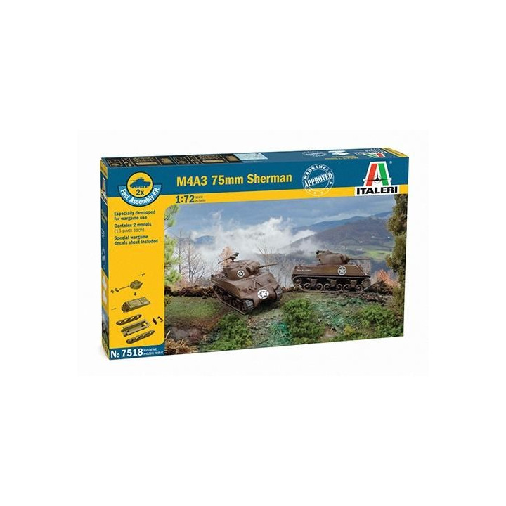 Fast Assembly tanky 7518 - M4A3 75 mm SHERMAN (1:72)