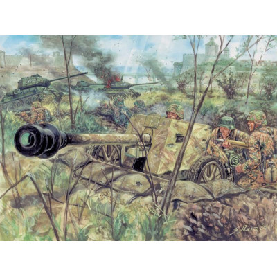Model Kit figurky 6096 - WWII - GERMAN PAK40 AT GUN & CREW (1:72)
