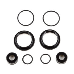 13mm hliníkové kroužky a čepičky včetně těsnění pro olejové tlumiče, černé