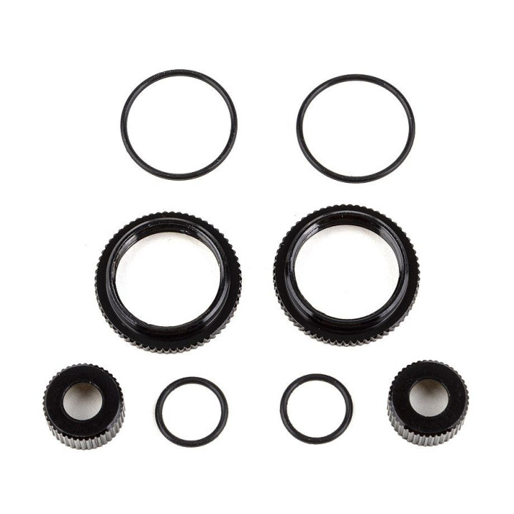 13mm hliníkové kroužky a čepičky včetně těsnění pro olejové tlumiče, černé