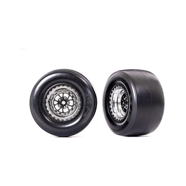 Traxxas kolo, disk Weld chrom/černý, pneu smoke (2) (zadní)