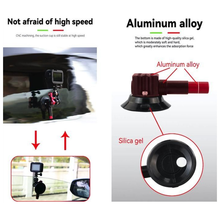 CNC Quick Release Vehicle Suction Mount (3inch) Black
