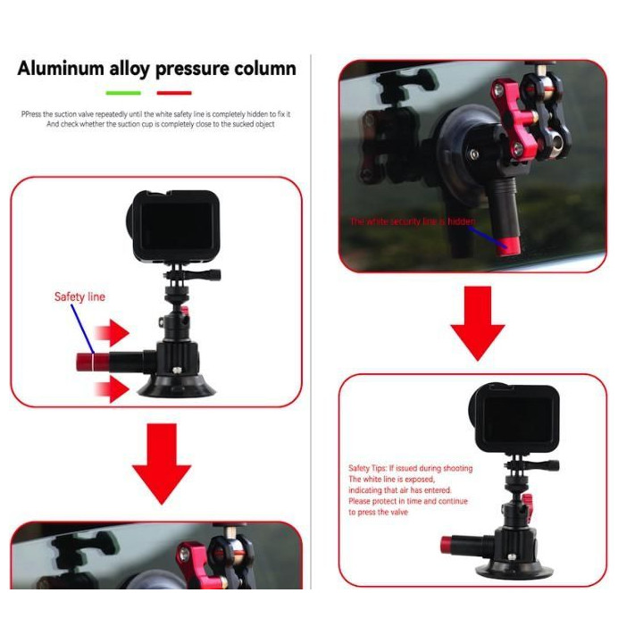 CNC Quick Release Vehicle Suction Mount (3inch) Black