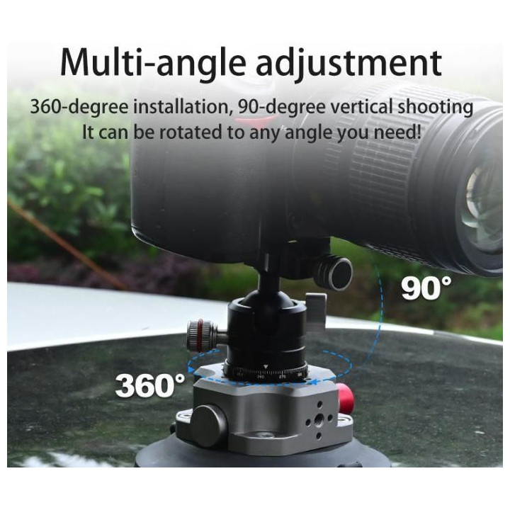 CNC Quick Release Vehicle Suction Mount (4.5inch) Titanium