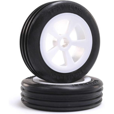 Losi kolo přední s pneu Rib, bílé (2): Mini JRX2