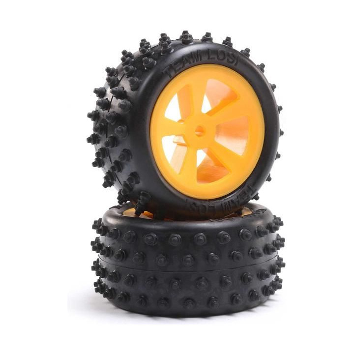 Losi kolo zadní s pneu 4 Row, oranžové (2): Mini JRX2
