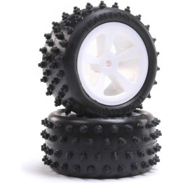 Losi kolo zadní s pneu 4 Row, bílé (2): Mini JRX2
