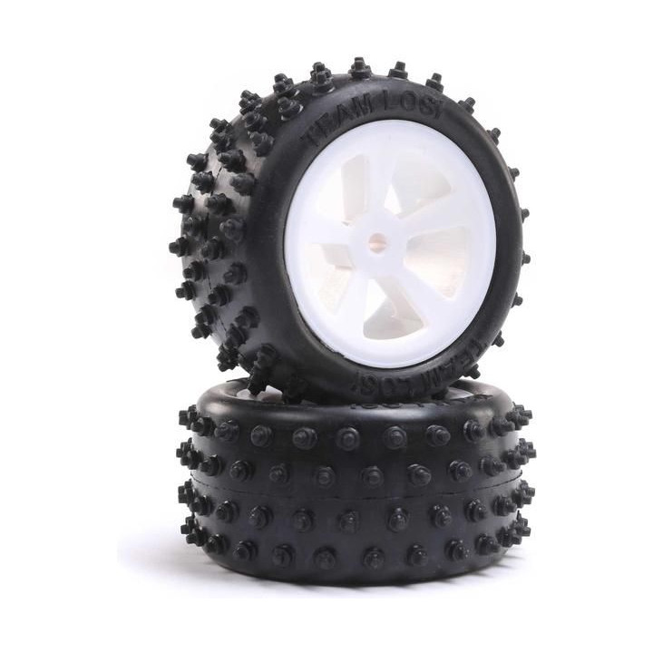 Losi kolo zadní s pneu 4 Row, bílé (2): Mini JRX2