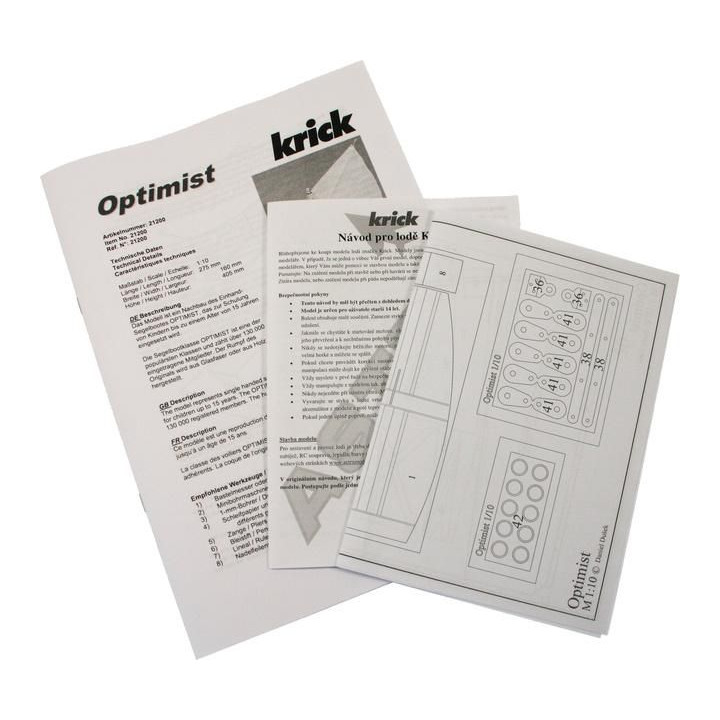 Krick Optimist plachetnice 1:10 kit