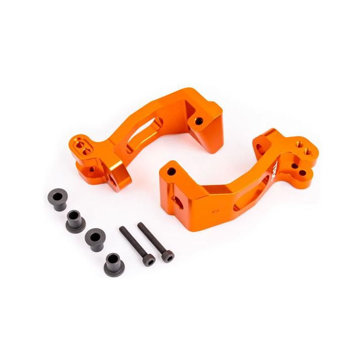 Traxxas závěs těhlice hliníkový oranžově eloxovaný (levý a pravý)