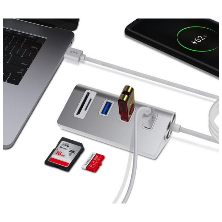 5in1 Aluminum Alloy Docking Station / Card Reader (USB 3.0)