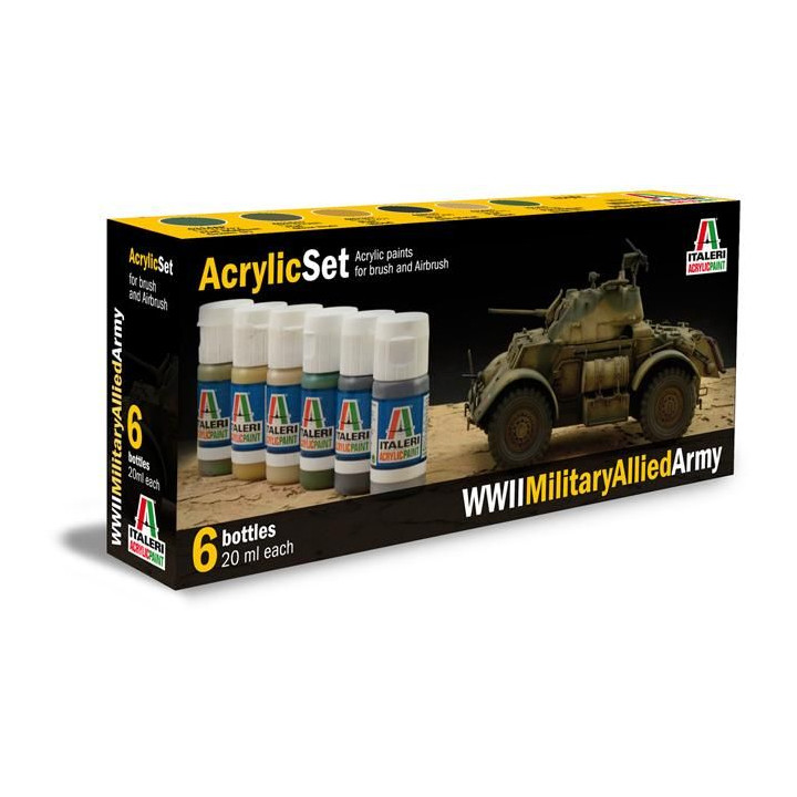 Sada akrylových barev 440AP - WWII MILITARY ALLIED ARMY 6 ks