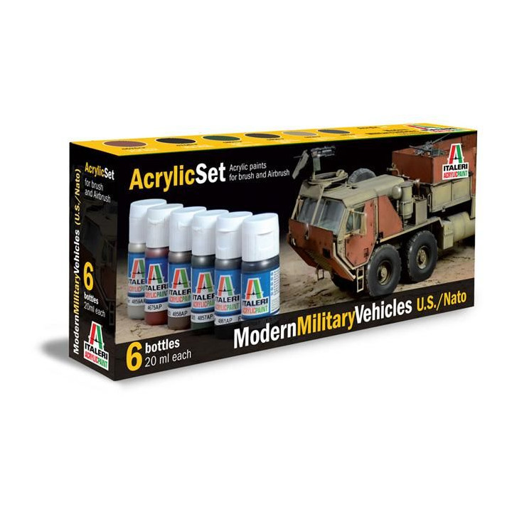 Sada akrylových barev 442AP - MODERN MILITARY VEHICLES (U.S./N.A.T.O.) 6 ks