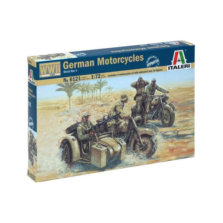 Model Kit figurky 6121 - WWII - GERMAN MOTORCYCLES (1:72)