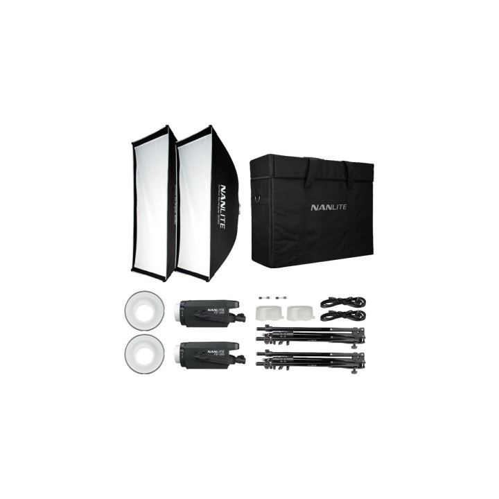 Nanlite FS-150 Sada 2 LED svetel se stojany a softboxy