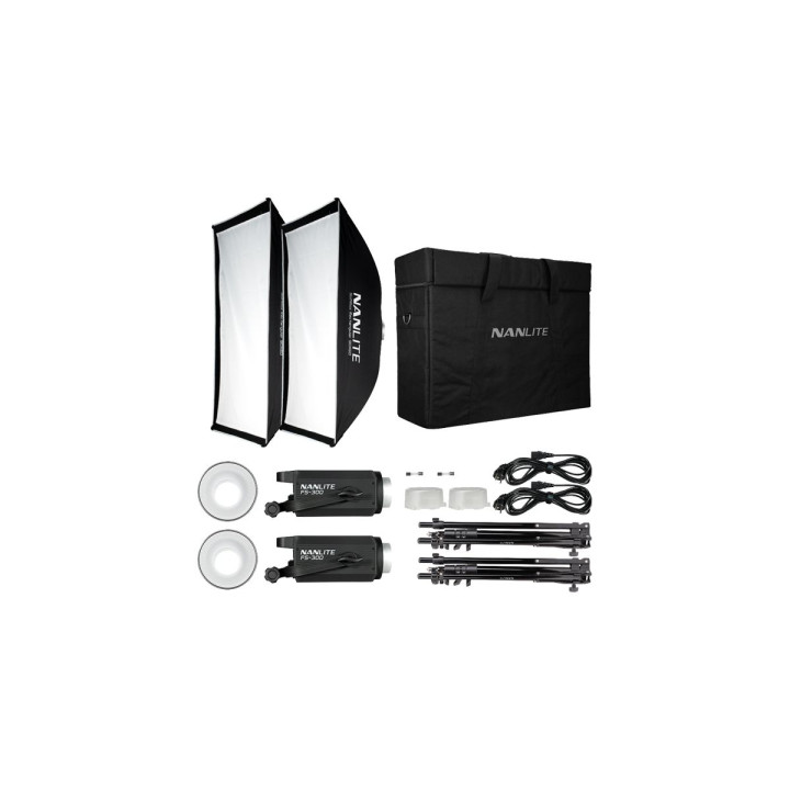 Nanlite FS-300 Sada 2 LED svetel se stojany a softboxy