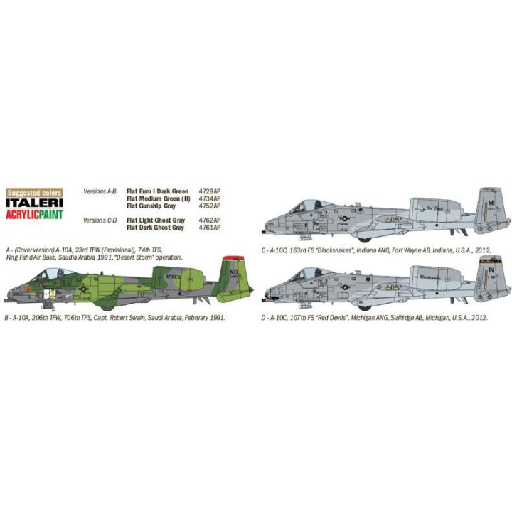 Model Kit letadlo 1376 - A-10 A/C THUNDERBOLT ll - GULF WAR(1:72)
