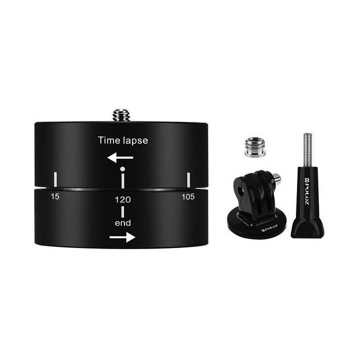 360 Degree-Rotation Adapter with 120 Minutes Time-Lapse for Action Cameras
