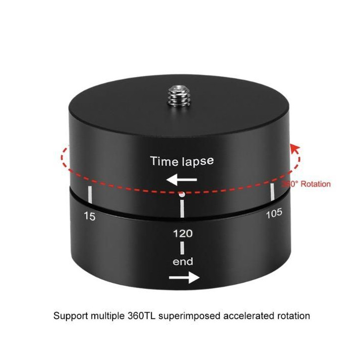 360 Degree-Rotation Adapter with 120 Minutes Time-Lapse for Action Cameras