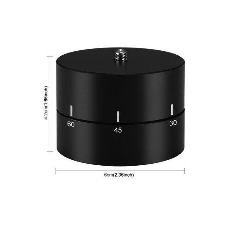 360 Degree-Rotation Adapter with 120 Minutes Time-Lapse for Action Cameras