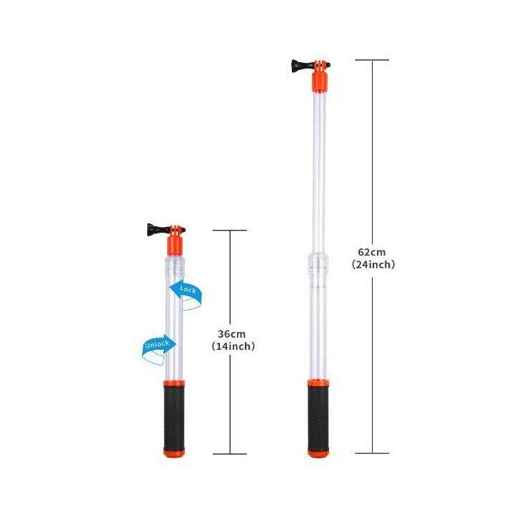 Water-proof Extension Rod for Action Cameras