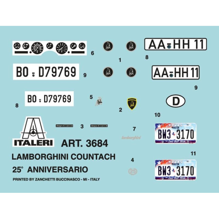 Model Kit auto 3684 - LAMBORGHINI COUNTACH 25th Anniversary (1:24)