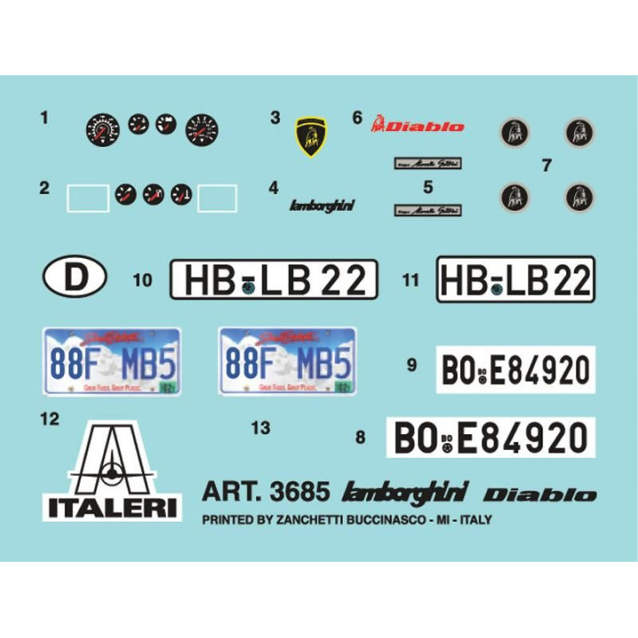Model Kit auto 3685 - LAMBORGHINI DIABLO (1:24)