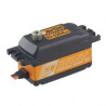 Digitální Low profile HiVolt standard servo s Coreless (bezjádrovým) motorem a kovovými převody, 2x kuličkové ložisko, 12,0/15.0kg při 6,0/7,4V a 0,11/0,085s na 6,0/7,4V, váha 46,0g, 40,8x20,2x25,4mm. Provozní napětí 4,8 - 8,4V.