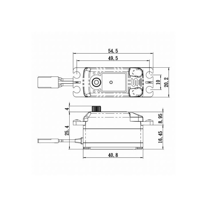 SV-1254MG+ HiVOLT Digitální servo - LOW PROFILE (15kg-0,085s/60°)
