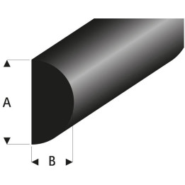 Raboesch profil gumový půlkruh 3.1x6mm 2m