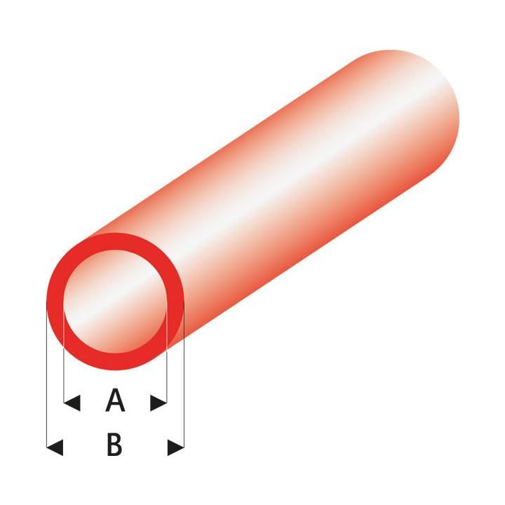Raboesch profil ASA trubka transparentní červená 2x3x330mm (5)