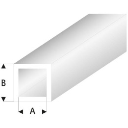 Raboesch profil ASA trubka čtvercová transparentní bílá 5x6x330mm (5)