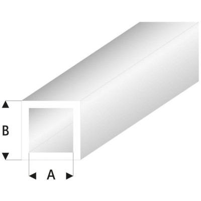 Raboesch profil ASA trubka čtvercová transparentní bílá 5x6x330mm (5)