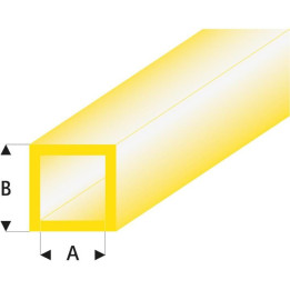 Raboesch profil ASA trubka čtvercová transparentní žlutá 2x3x330mm (5)