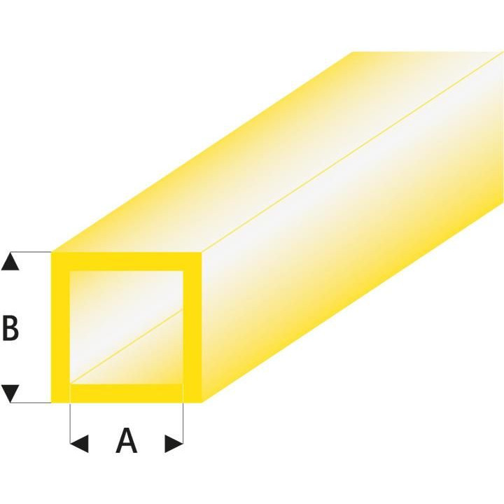 Raboesch profil ASA trubka čtvercová transparentní žlutá 2x3x330mm (5)