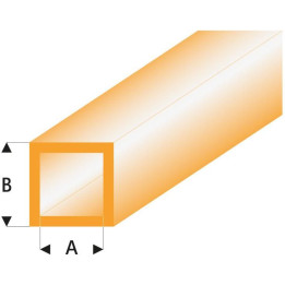 Raboesch profil ASA trubka čtvercová transparentní oranžová 3x4x330mm (5)