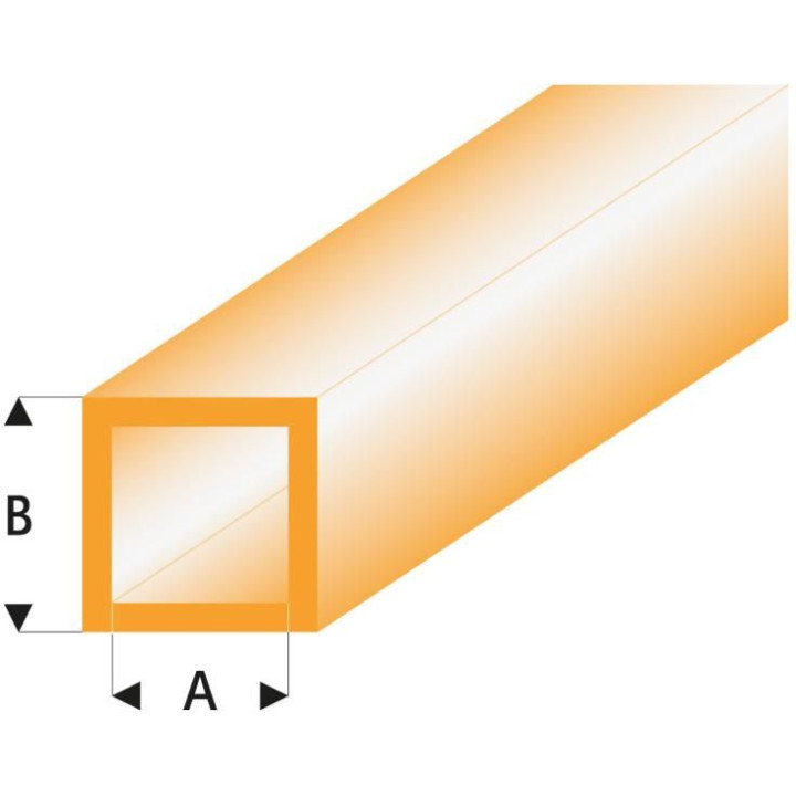 Raboesch profil ASA trubka čtvercová transparentní oranžová 3x4x330mm (5)