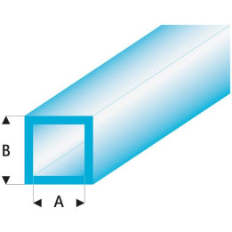 Raboesch profil ASA trubka čtvercová transparentní modrá 4x5x330mm (5)