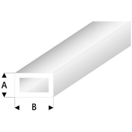 Raboesch profil ASA trubka čtyřhranná transparentní bílá 2x4x330mm (5)