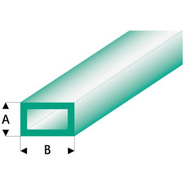 Raboesch profil ASA trubka čtyřhranná transparentní zelená 2x4x330mm (5)