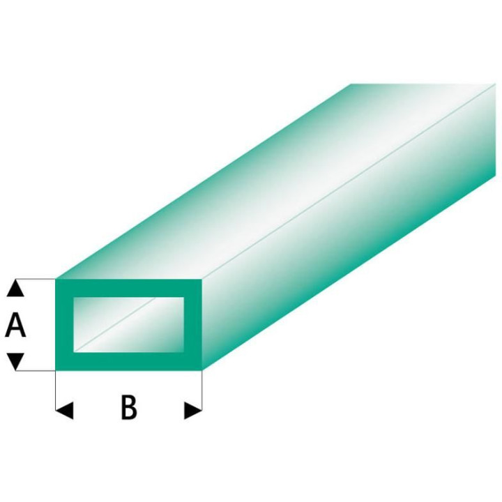 Raboesch profil ASA trubka čtyřhranná transparentní zelená 3x6x330mm (5)