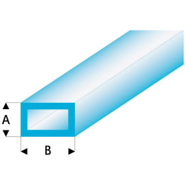 Raboesch profil ASA trubka čtyřhranná transparentní modrá 2x4x330mm (5)
