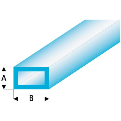 Raboesch profil ASA trubka čtyřhranná transparentní modrá 2x4x330mm (5)