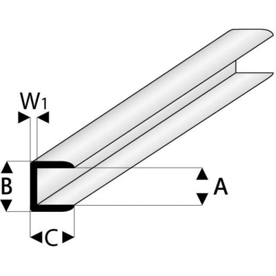 Raboesch profil ASA koncový 1.5x330mm (5)