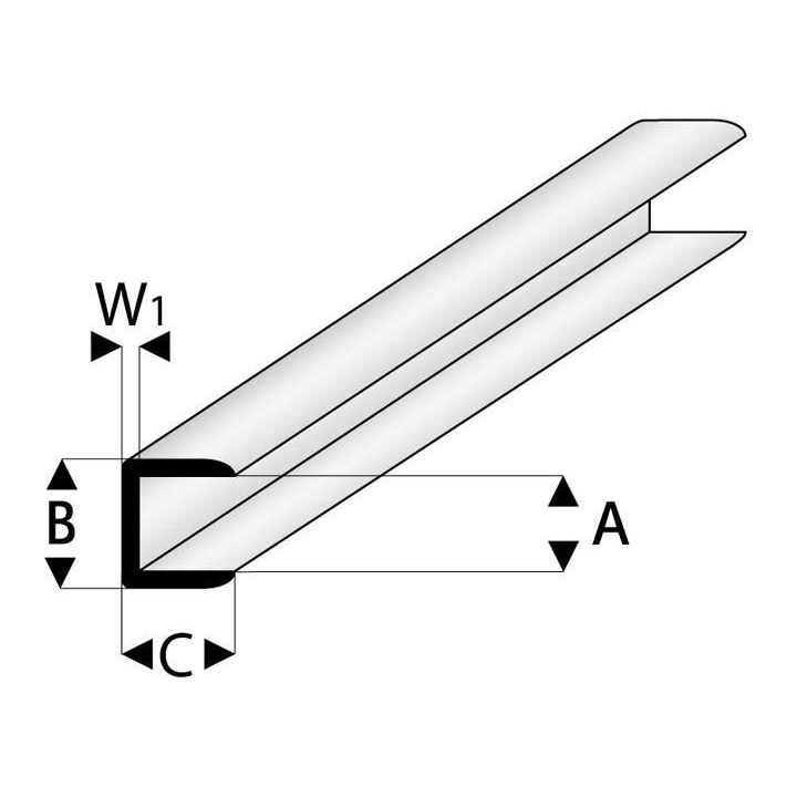 Raboesch profil ASA koncový 4x1000mm
