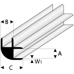 Raboesch profil ASA spojovací rohový 2x1000mm