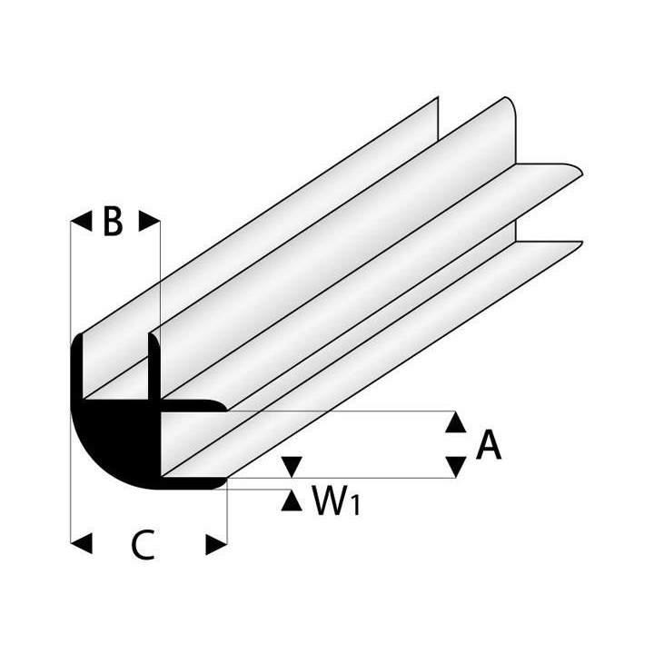 Raboesch profil ASA spojovací rohový 3x1000mm